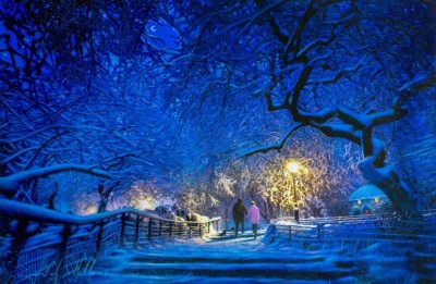 Snowy Evenings And Warm Embraces image