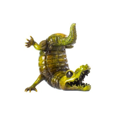 Handstand Gator | Bronze Sculpture | Size 3.5" x 4" x 4.25"  image