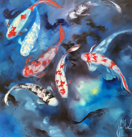 Blue Koi - Original | Julie Ann Scott image