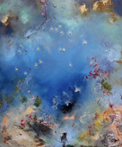 Chris Rivers Aquarian Landscape | 24K Gold Leaf Zodiac Art image