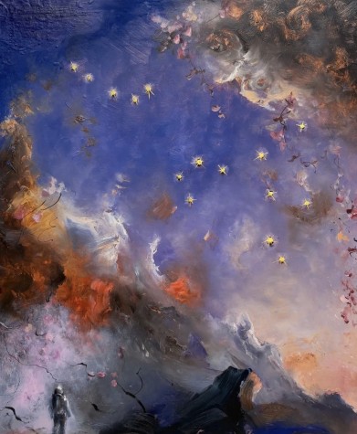 Chris Rivers Sagittarian Landscape | Gold Leaf Zodiac Art image