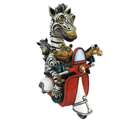 Zebra & Friends Vespa | 19" x 9" x 14" image