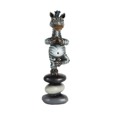 Zebra Zen Mini | Mixed Media Sculpture | Size 12.5" x 4.5" x 4.5" image