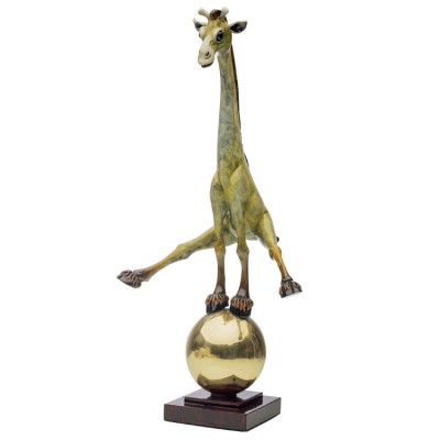 Giraffe Sphere 12" x 5.5" x 6.5" | Bronze Sculpture image