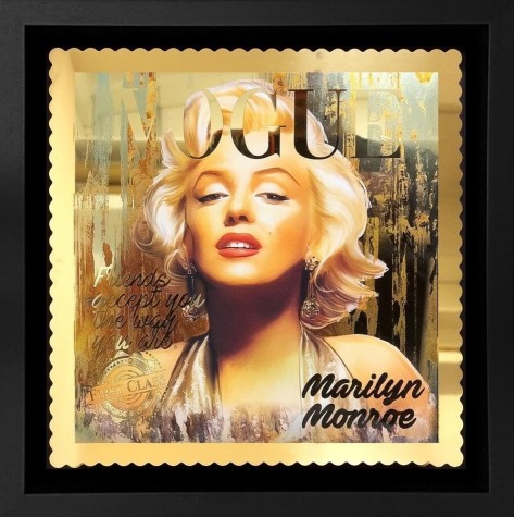Golden Monroe - Golden Stamp Miniature | Framed Dimensions: 19" x 19" x 4"  image