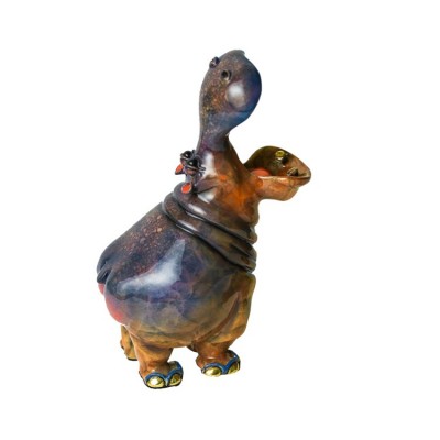 Hippo Toño | Bronze sculpture | Size  4.7" x 3" x 4" image