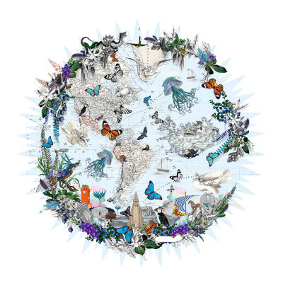 Klakinn & Amerika - Circular Map | Kristjana S Williams  image