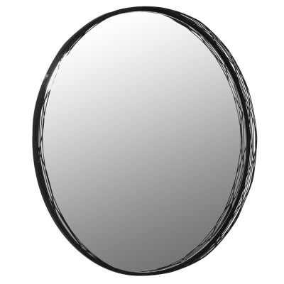 Round Black Wire Mirror  image