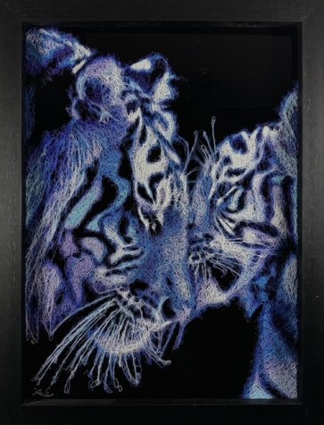 Beginnings | Tiger and Cub Original 27.5 inches x 35 inches | Zalini  image