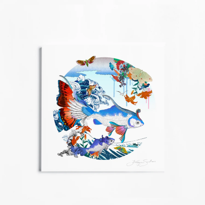 Hokusai Koi Blue | Kristjana S Williams  image