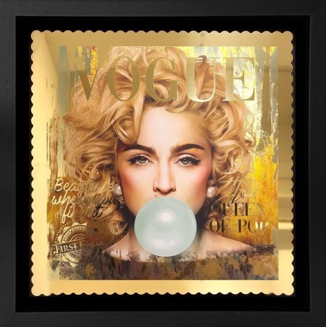 Queen Of Pop Golden Stamp Miniature | Framed Dimensions: 19" x 19" x 4"  image