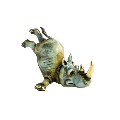 Rhino Handstand | Bronze Sculpture | Size 3.5" x 4" x 4.25" image