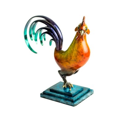 Rooster | Bronze Sculpture | Size 8.75" x 4" x 8.25"  image