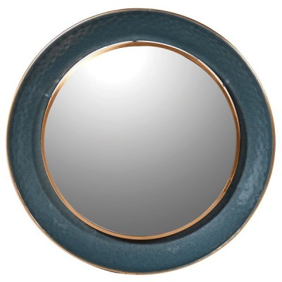 Teal Edge Round Wall Mirror  image