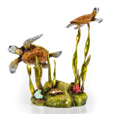 Sealife Swimming Turtles | Limited Edition Bronze | Carlos & Albert image