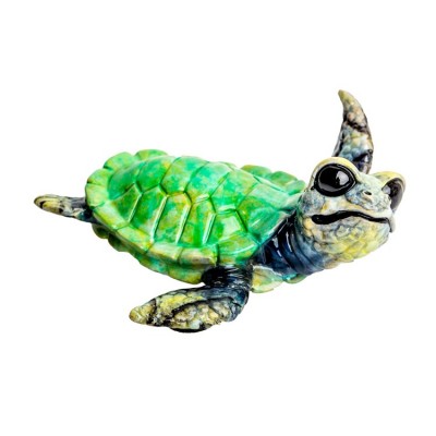 Turtle Swimming | Bronze Sculpture | Size 1.5" x 3.94" x 3.35"  image