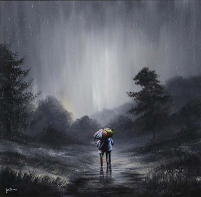 Whispers In The Rain | Original Oil | Danny Abrahams image