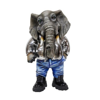 Elephant Fashionista | Mixed Media Sculpture | Size 15.35" x 7.9" x 11.8" image