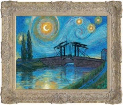 Starry Night with Drawbridge at Arles i image